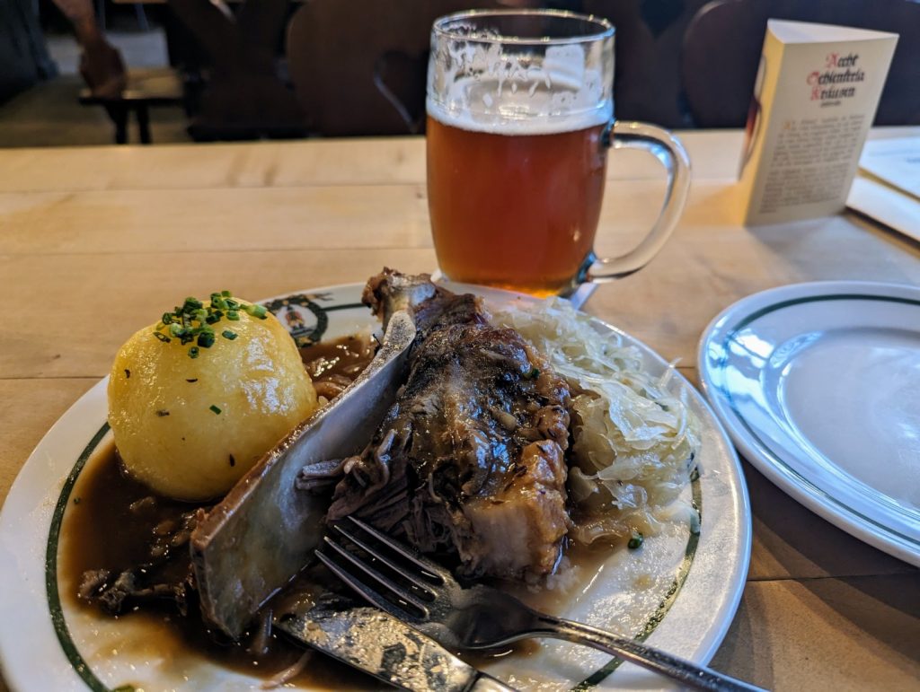 Traditional German Lunch with Smoked Beer
